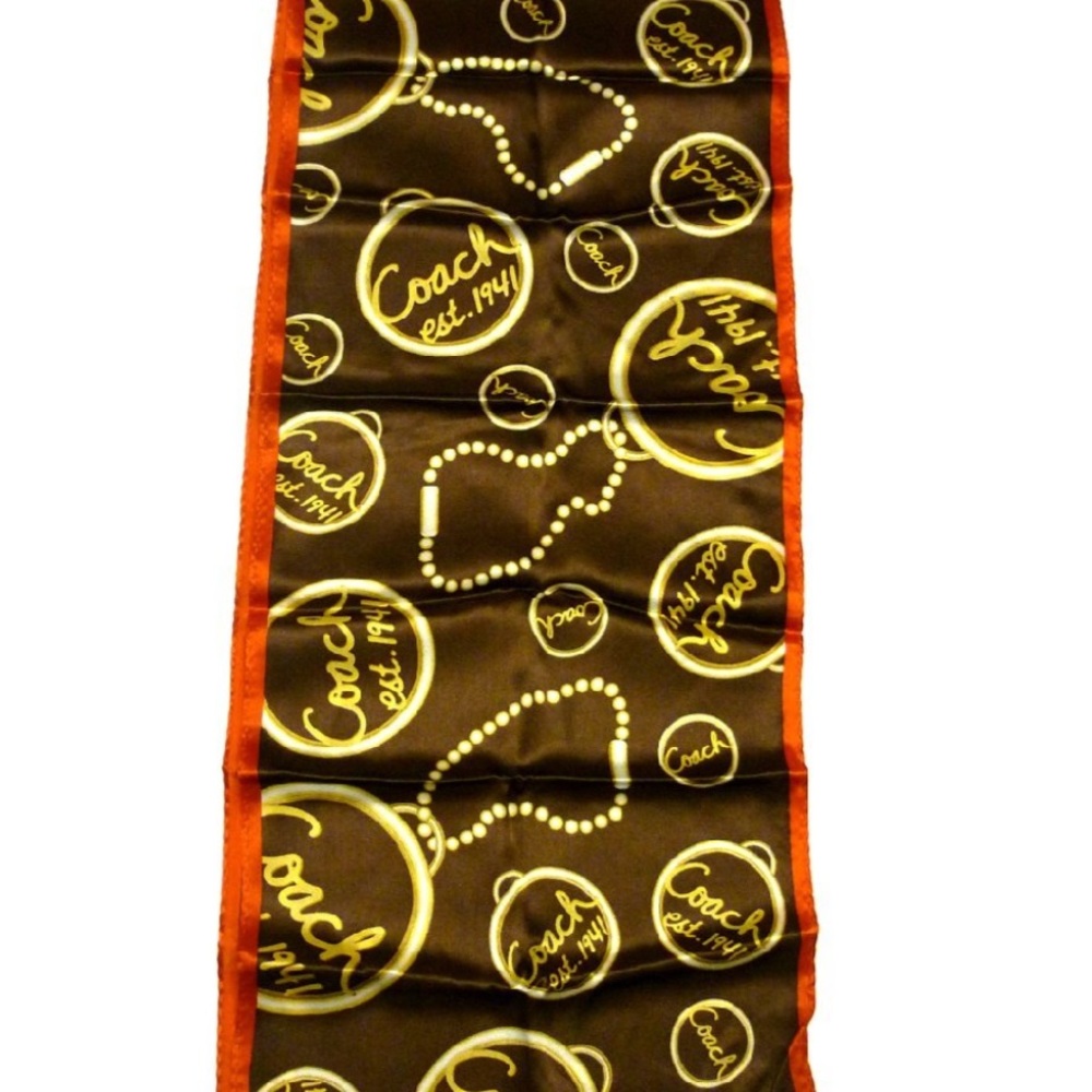 Coach Charm Pattern Long Rectangular Scarf Euc - image 3